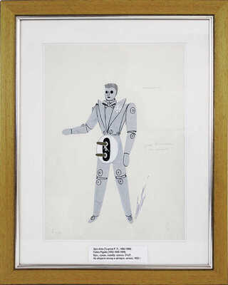 Эрте (Тыртов Роман Петрович). Лот из двух эскизов костюмов «Жених и невеста 3000» для кабаре Les Folies Pigalle